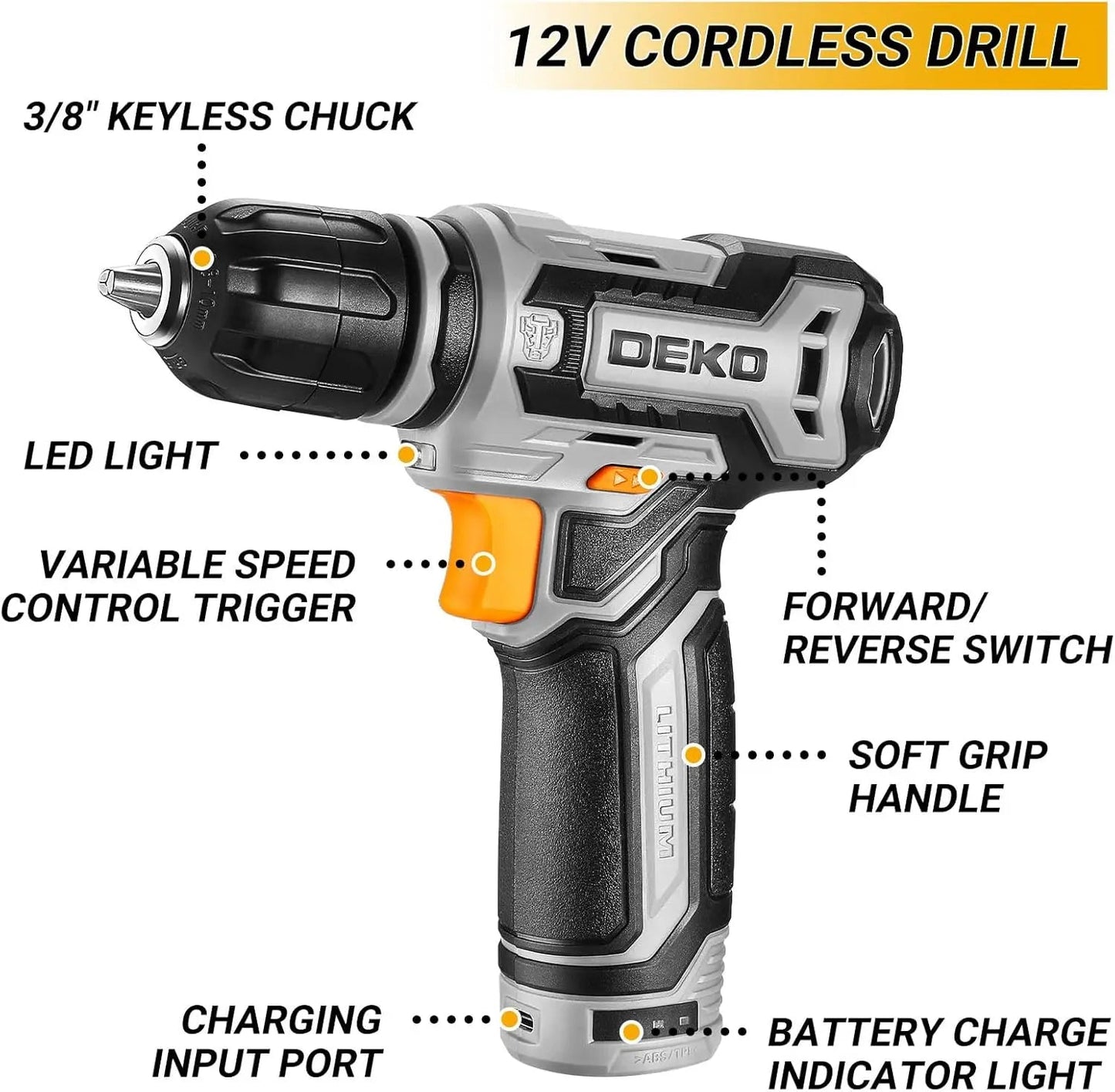 DEKO Home Mechanic Toolbox with 12V Power Cordless Drill Hand Repair Tools Sets Combo Kits Storage Organizer Drawer Case    Home Decor Supply | Online Retail | ShoreShopper.com