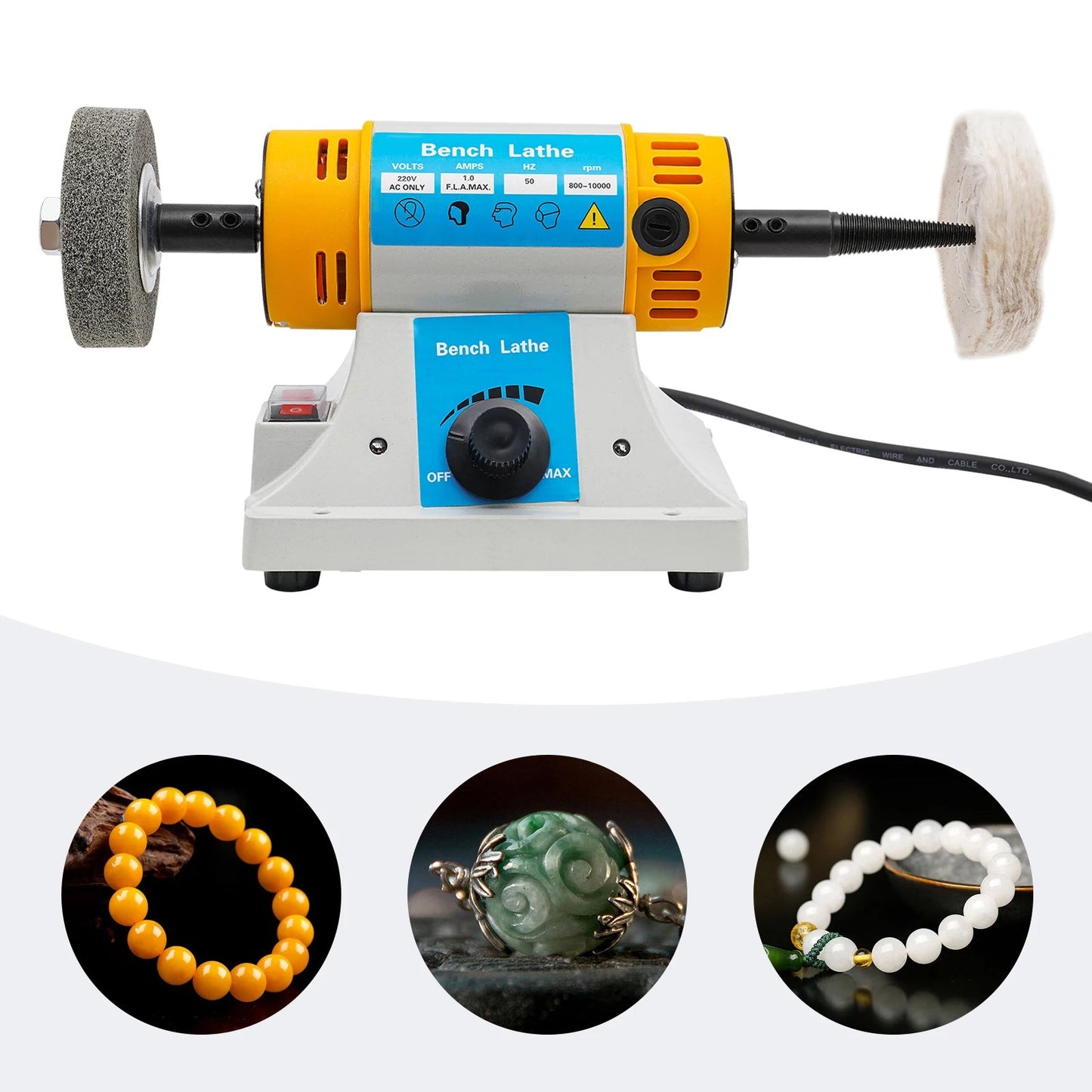 320W Polisher Grinder Machine 10000R/min Anti-rust Benchtop Polisher Grinder for Cutting and Carving for Jewelry/Wood/Dental    Home Decor Supply | Online Retail | ShoreShopper.com