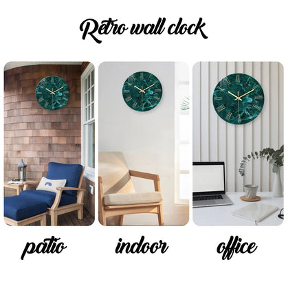 Creative Stylish Dark Green Marble Texture Pattern Tempered Glass Wall Clock Living Room Bedroom Kitchen Home Decoration Wall Clock Silent Quartz Clock Holiday Gift 12 Inches 14 Inches 16inch (Without Batteries)    Home Decor Supply | Online Retail | ShoreShopper.com