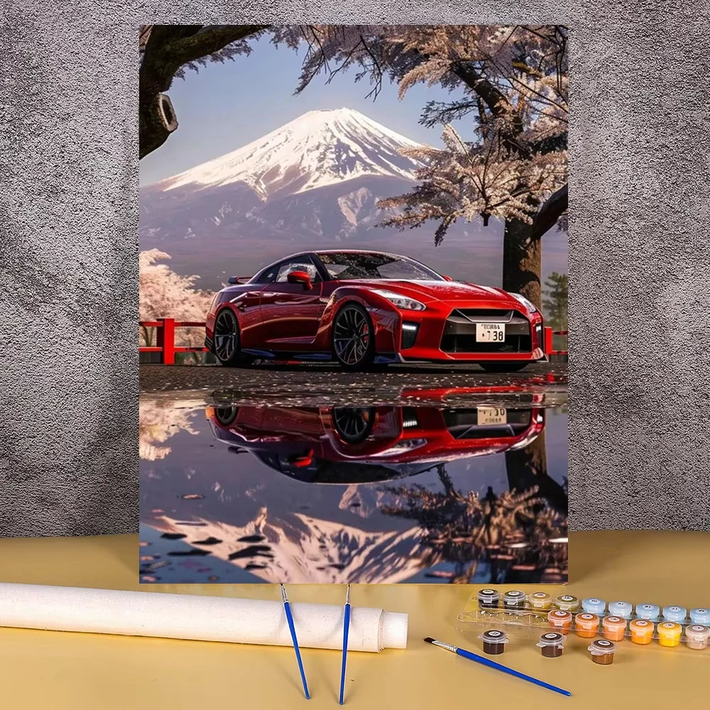 Acrylic Paint By Numbers Red Sports Car  Painting By Numbers On Canvas Coloring By Number For Adults Paint Digital Art    Home Decor Supply | Online Retail | ShoreShopper.com