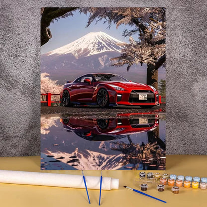 Acrylic Paint By Numbers Red Sports Car  Painting By Numbers On Canvas Coloring By Number For Adults Paint Digital Art    Home Decor Supply | Online Retail | ShoreShopper.com