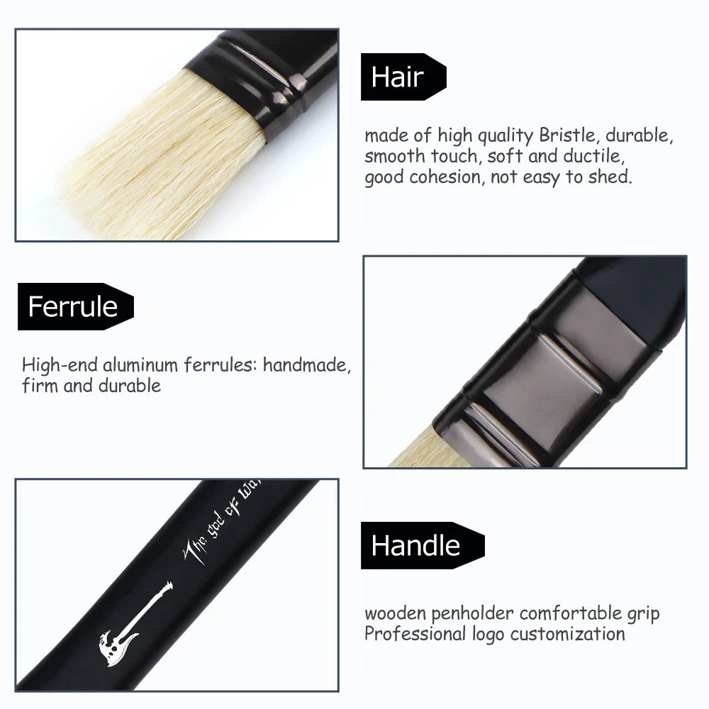 10 Pcs Paint Brushes Set Bristle Hair Professional Drawing Long Rod Painting Brush Oil Acrylic Watercolor Art Supplies    Home Decor Supply | Online Retail | ShoreShopper.com