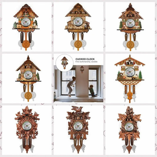 Forest Tower Wood Pendulum Vintage Clocks Vintage Silent Wood Wall Clock Wooden 3D Chiming 3D Chiming Clock Housewarming Gift    Home Decor Supply | Online Retail | ShoreShopper.com