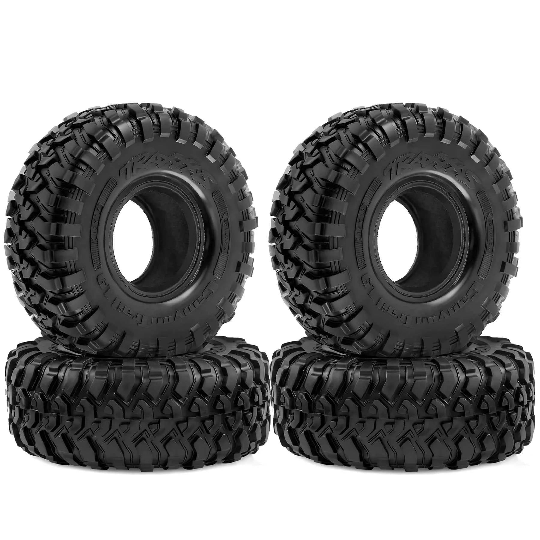 RC 116MM 1.9" Rubber Rocks Tires for 1:10 RC Rock Crawler Axial SCX10