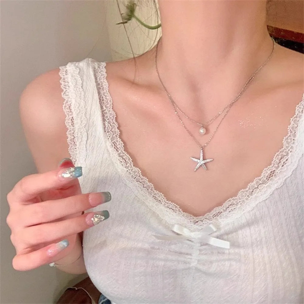 Seaside Style Sea Star Shell Beads Necklace Womens Summer Beach Vacation Neck Chain Bohemian Jewelry Accessories Gift    Your Coastal Marketplace | Shoreshopper.com