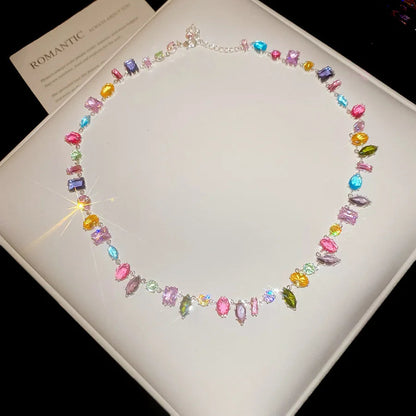 Brand 18K Gold Plated New Luxury Colourful Crystal Zircon Necklace For Women Fashion Party Jewelry Accessories Ladies Jewellery    Home Decor Supply | Online Retail | ShoreShopper.com