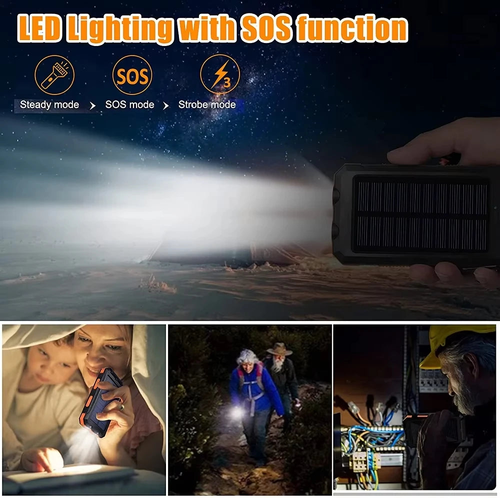 Solar Power Bank 10000mAh Portable Charging Poverbank External Battery Charger Strong Light LDE Light for All Smartphones    Home Decor Supply | Online Retail | ShoreShopper.com