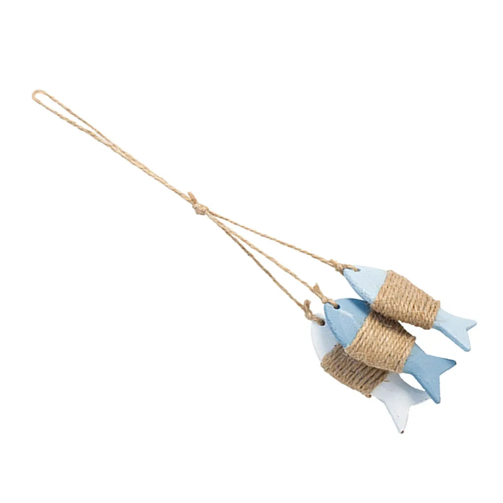 Nautical Theme 3 Fishes Wall Decor Hanging Ornaments Hand Carved Mediterranean Style Wall Hanging Sculptures For Home OfficeGift    Your Coastal Marketplace | Shoreshopper.com