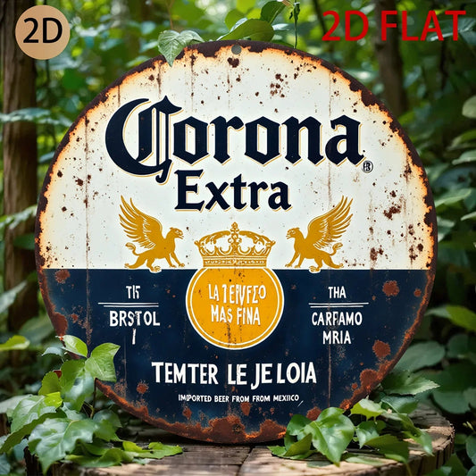 2D Flat, Vintage Corona Extra Beer Logo Metal Sign - Retro Tin Wall Art with Eagle&Crown Design,Rustic Home Bar or Kitchen Decor    Home Decor Supply | Online Retail | ShoreShopper.com