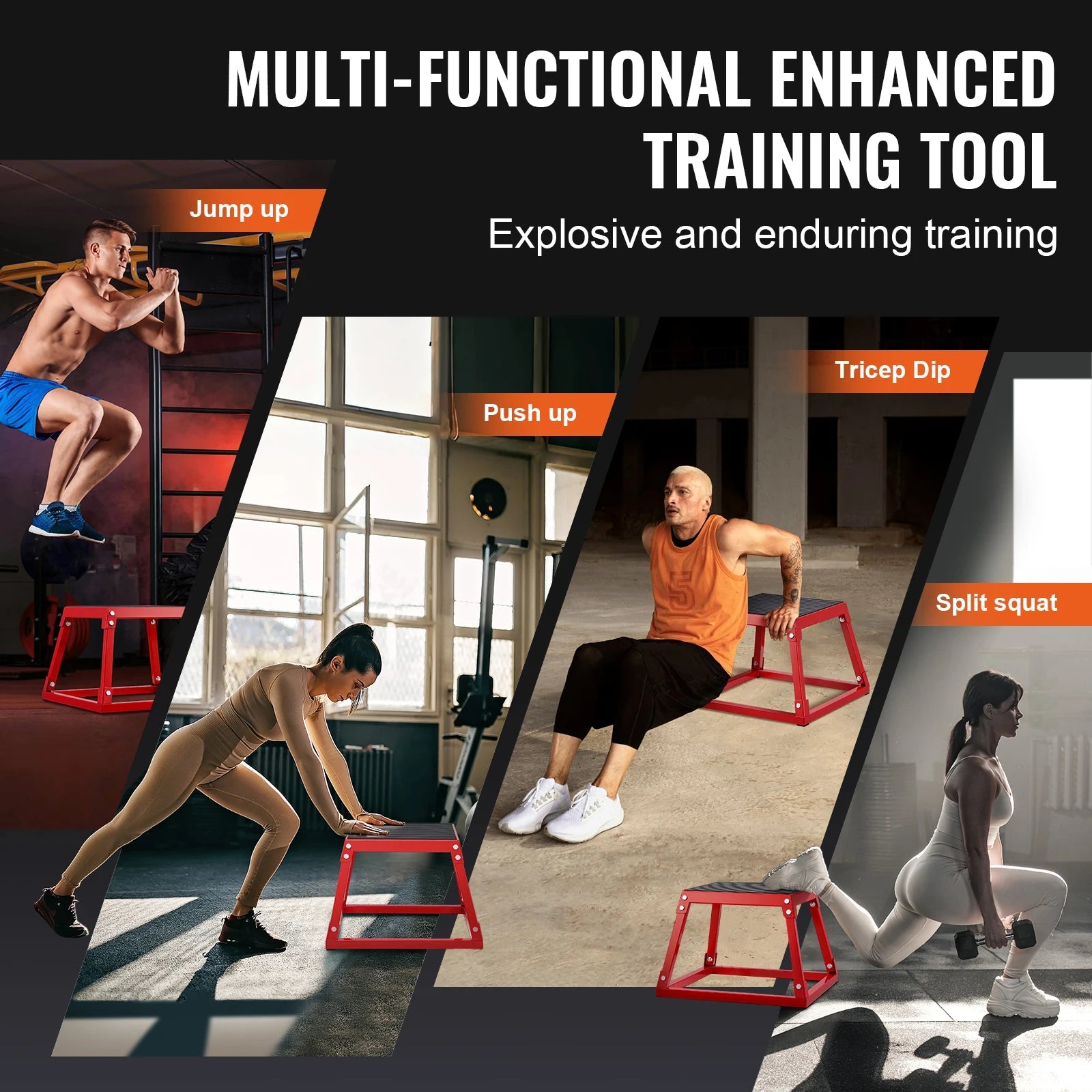 SucceBuy 12/18 Inch  Jump Box Anti-Slip Fitness Exercise Step Up Box For Home Gym Training Conditioning Strength Training    Home Decor Supply | Online Retail | ShoreShopper.com