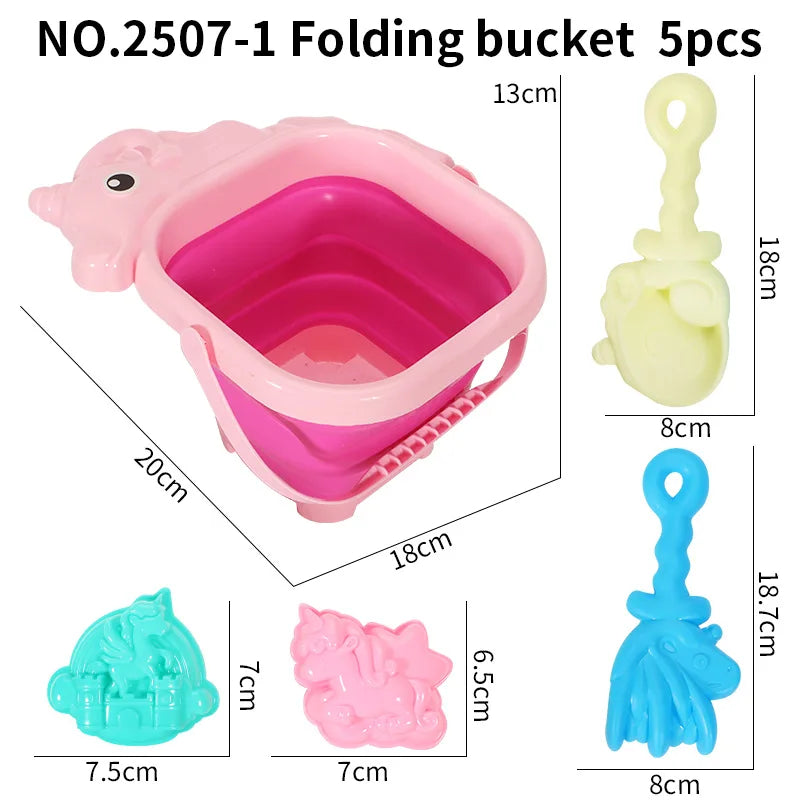 Beach Toys for Kids Sand Toys Set for Toddlers Sandbox Toys with Collapsible Bucket Shovel Rake Set Sand Molds Summer Outdoor    Your Coastal Marketplace | Shoreshopper.com