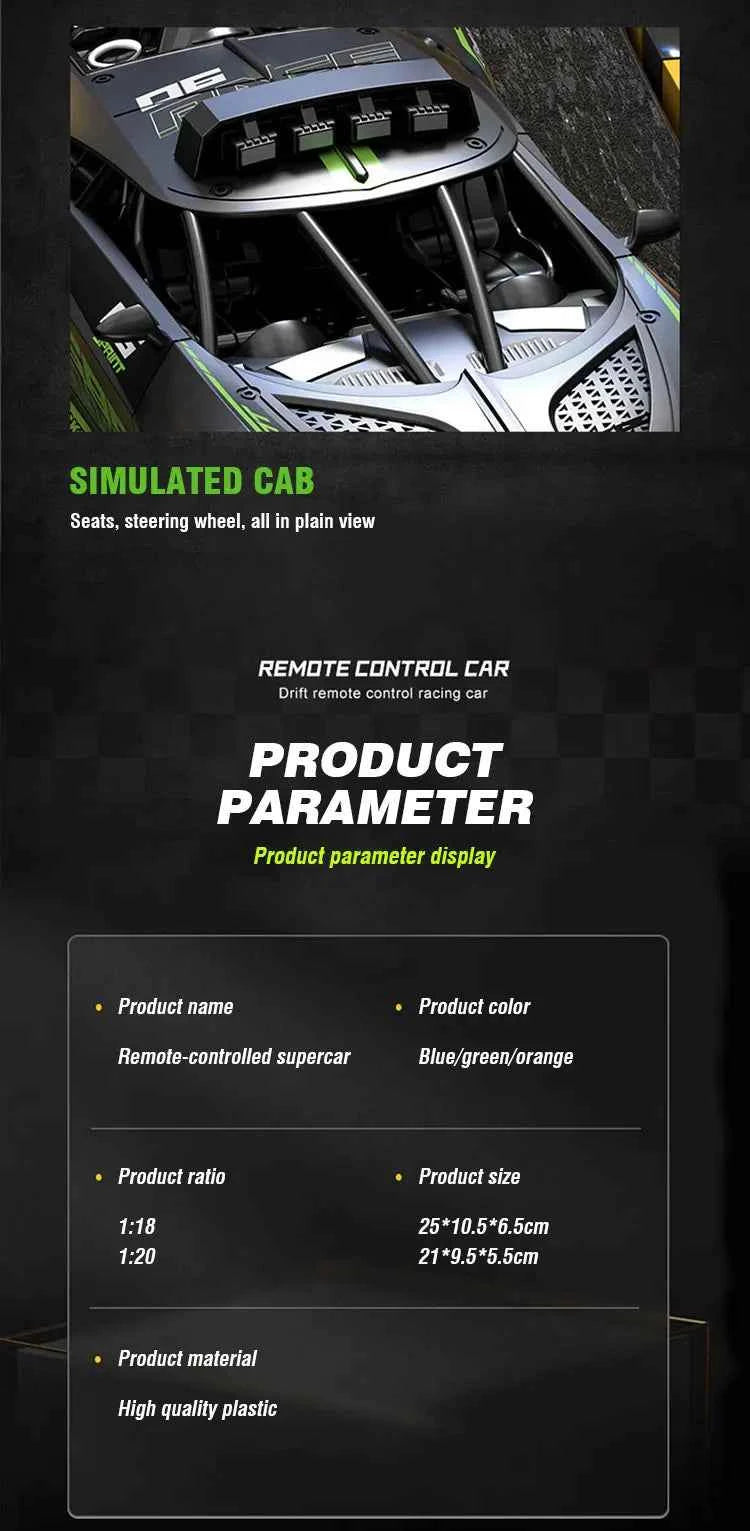 Rc Car 4Ch High-Speed Remote Control Drift Racing Car Electric Sportscar Toy Vehicle Model Toys for Boys Kids Birthday Gift