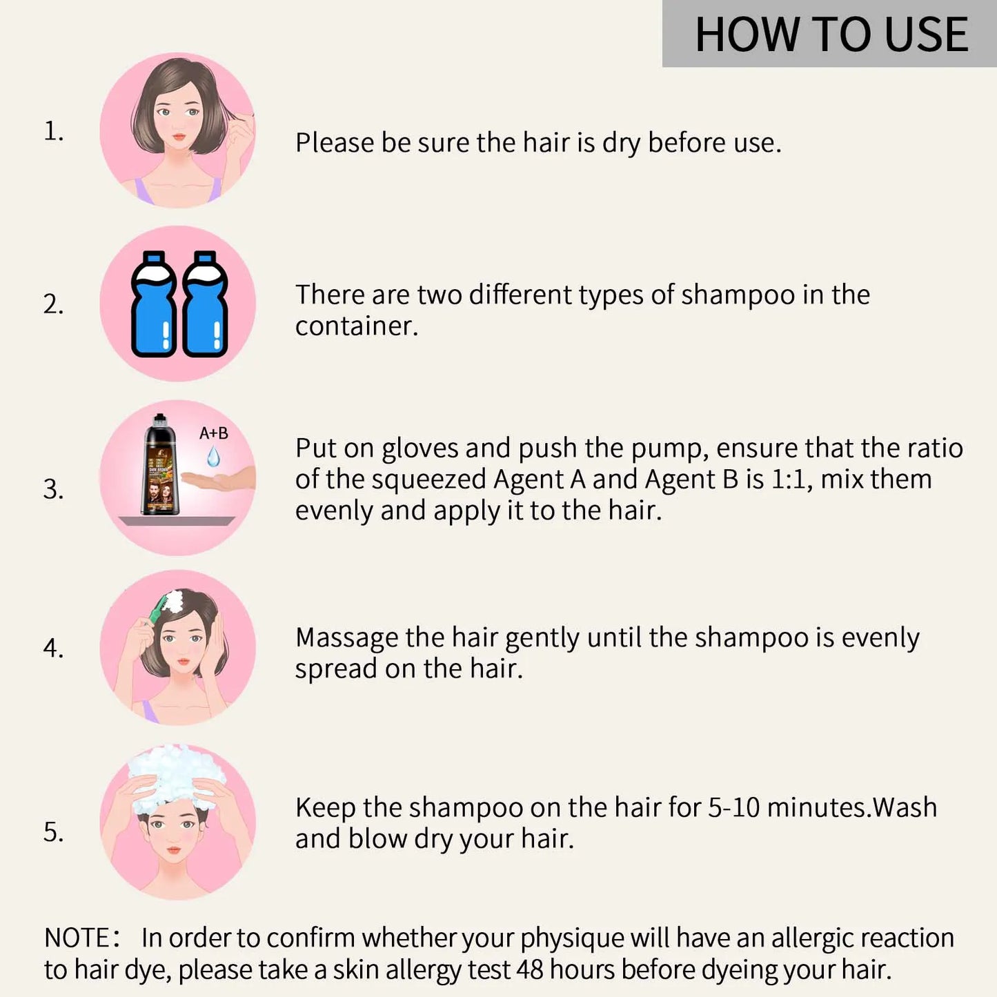Brown Hair Color Shampoo for Gray Hair Instant Hair Dye Shampoo Hair Coloring in Minutes Natural and Long lasting color Hair Dye - ShoreCo.Shop