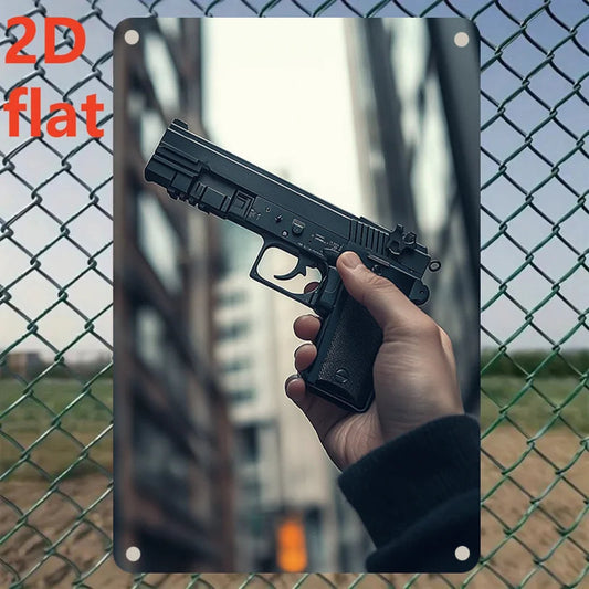 Vintage Gun Wall Art - 8x12 Inch Metal Plaque, Pre-Drilled for Easy Hanging, Ideal for Man Cave & Home Decor, Gifts for Men    Home Decor Supply | Online Retail | ShoreShopper.com
