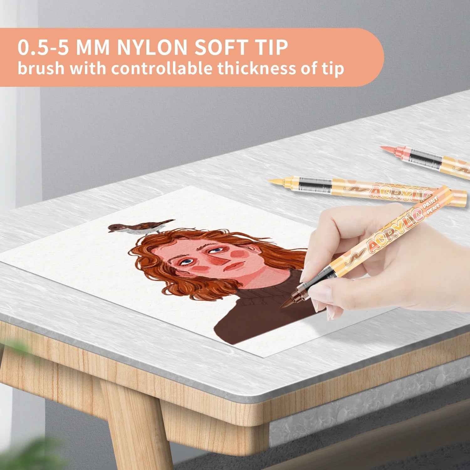 Skin Tones Art Markers,Soft Brush Tip Acrylic Paint Pens,Quick-Drying Waterproof for Sketching,Wood,Glass,Fabric,Rocks Painting    Home Decor Supply | Online Retail | ShoreShopper.com