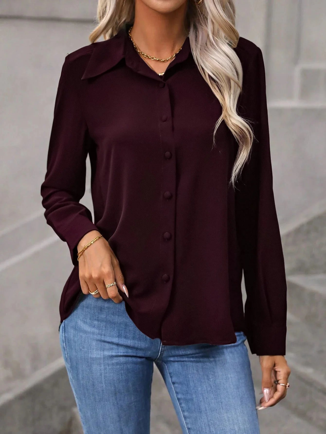 Women Shirt Blouse New Long Sleeve Turn Down Collar Solid Casual Shirt Blouse Women Tops Blouses Shirts Blusas Para Mujer    Your Coastal Marketplace | Shoreshopper.com