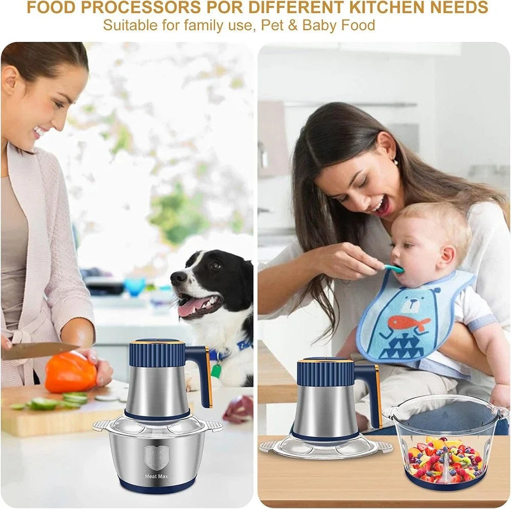 5L Electric Meat Grinders Multifunctional Vegetable Slicer Chopper 304Stainless Steel Food Processor Mixer Machine Kitchen Tool    Home Decor Supply | Online Retail | ShoreShopper.com