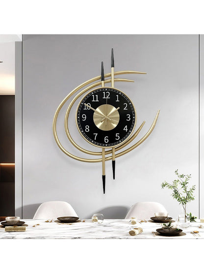 54cm Storm Eye Modern Wall Clock, Large Black Dial Metal Silent Analog Clock, Gold Luxury Decorative for Living Room Bedroom    Home Decor Supply | Online Retail | ShoreShopper.com