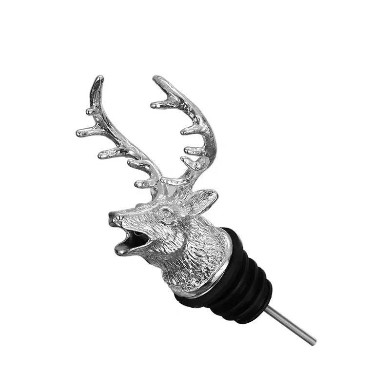 Zinc Alloy Steel Deer Stag Head Wine Pourer Unique Rhinoceros Lion Wine Bottle Stoppers Wine Aerators Bar Tools - ShoreCo.Shop