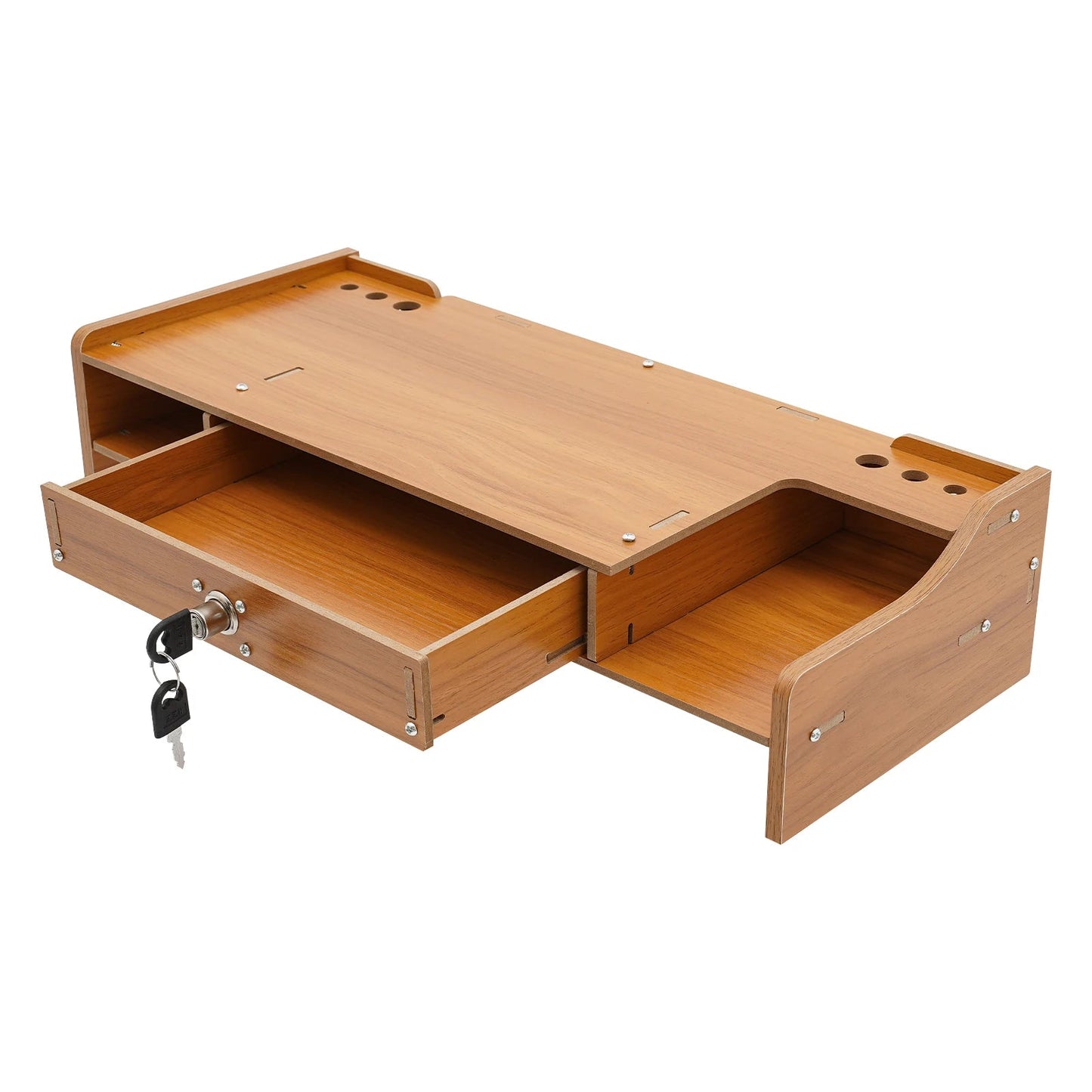 Wooden Desk Organizer W/ Drawer File Storage Desk Monitor Riser Computer Stand    Home Decor Supply | Online Retail | ShoreShopper.com