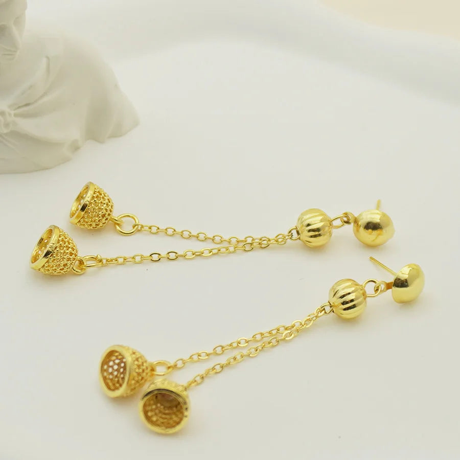 24K gold-plated two-piece jewelry set, Dubai jewelry, India, twisted geometric necklace earrings, bridal party gift    Home Decor Supply | Online Retail | ShoreShopper.com