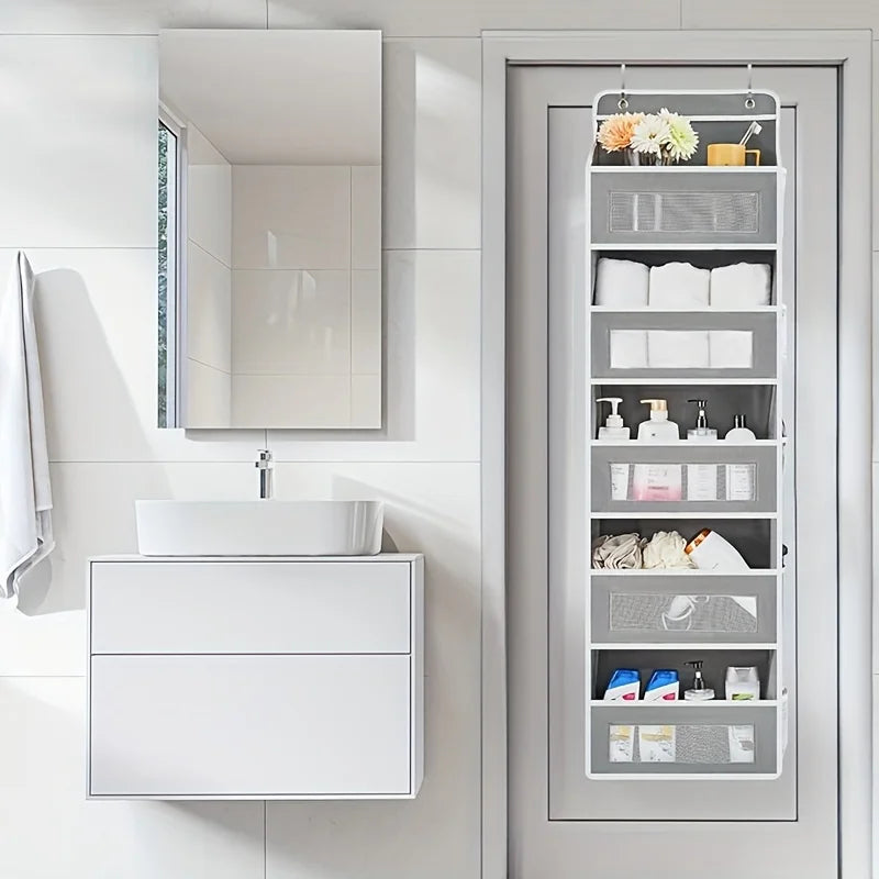 5-Shelf Hanging Storage Organizer - Behind Door, Anti-Tilt, 5 Large Capacity Pockets, Suitable for Bedroom, Bathroom    Home Decor Supply | Online Retail | ShoreShopper.com