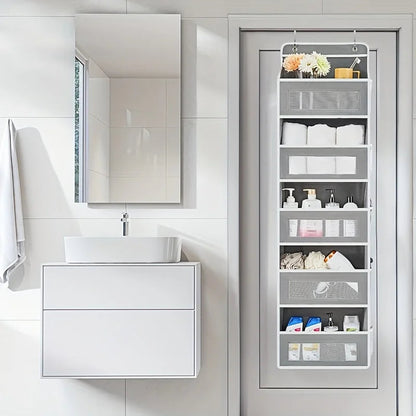 5-Shelf Hanging Storage Organizer - Behind Door, Anti-Tilt, 5 Large Capacity Pockets, Suitable for Bedroom, Bathroom    Home Decor Supply | Online Retail | ShoreShopper.com