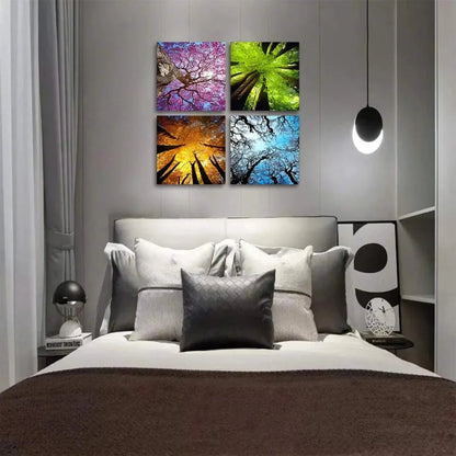 4 Panels Canvas Wall Art Spring Summer Autumn Winter Four Seasons Landscape Tree Painting Prints Modern Giclee Artwork Stretche    Home Decor Supply | Online Retail | ShoreShopper.com