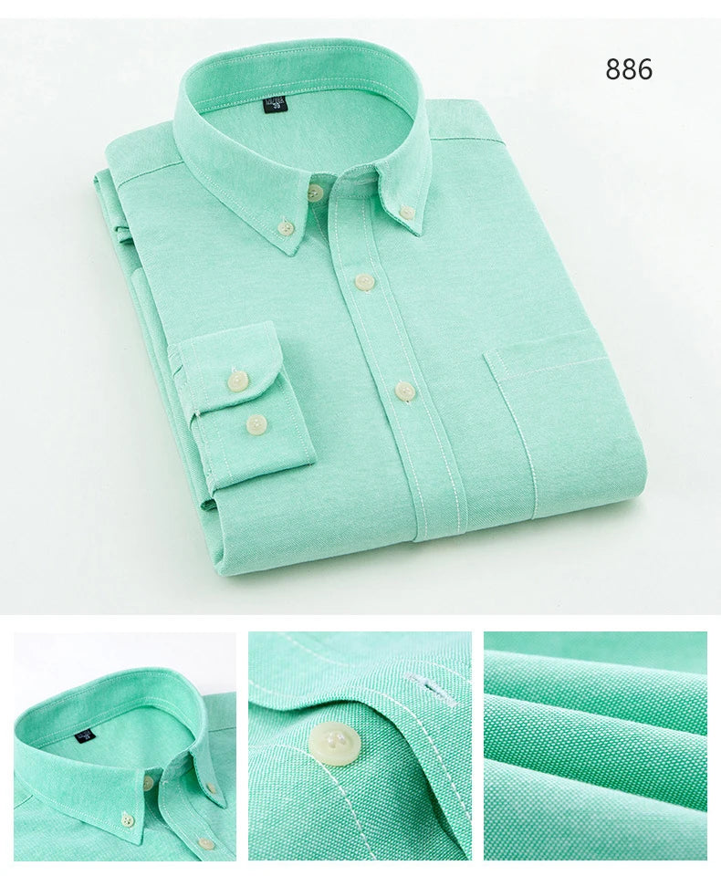 New in shirt long-sleeve shirts for men slim fit formal plian shirt single pocket office clothes soft plaid cotton designer tops    Home Decor Supply | Online Retail | ShoreShopper.com