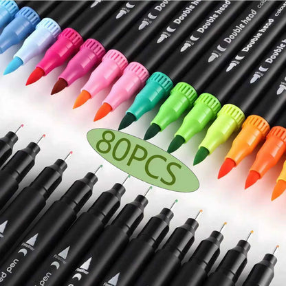 12/24/36/60/80/100/120PCS Dual-Tip Marker Pens Set Watercolor Brush Pens, Art Supplies for Coloring, Excellent Gift for Students    Home Decor Supply | Online Retail | ShoreShopper.com