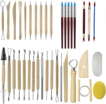Art Supplies Ceramic Sculpting Tools Wooden Handles Ceramic Clay Pottery Tool Beginner DIY Crafts Wood and Steel Home School Use    Home Decor Supply | Online Retail | ShoreShopper.com