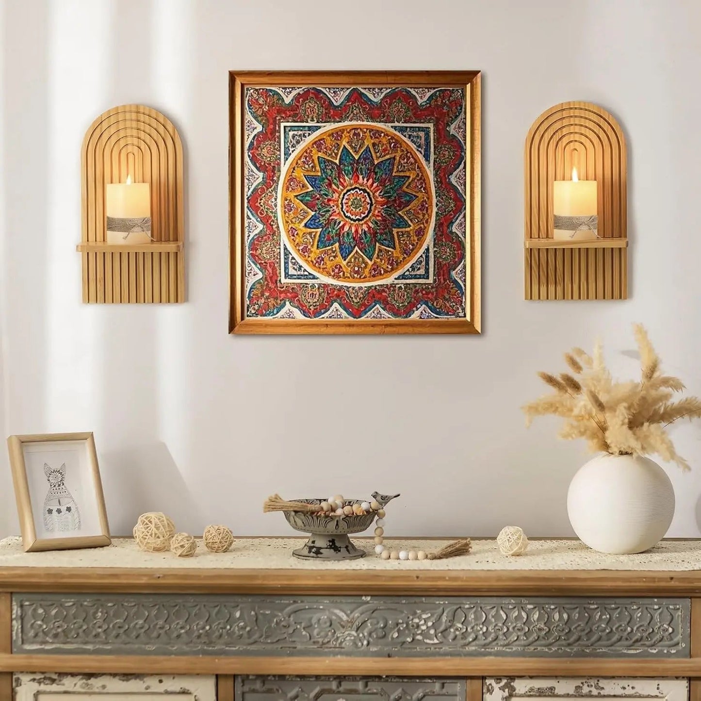 Boho Wooden Shelves for Wall Decorative Book Floating Wall Shelf for Living Room Bathroom Bedroom Classroom Office Nursery Home    Home Decor Supply | Online Retail | ShoreShopper.com