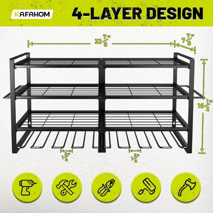 4 Layer Heavy Duty Metal Power Tool Storage Rack,Garage Tool Organizer and Storage with Screwdriver Holder Holder/Hammer Holder    Home Decor Supply | Online Retail | ShoreShopper.com