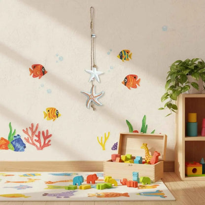 Marine Decor Wooden Marine Creatures Handmade Wall Hanging Art Ocean Theme Rustic Wall Art Unique Coastal Touch for Home Room