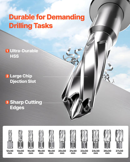 SucceBuy 11PCs Magnetic Drill Motor 1.6 in 1450W Boring Diameter 850RPM Speed 2810 lbf Portable Electric Mag Drill Press    Home Decor Supply | Online Retail | ShoreShopper.com