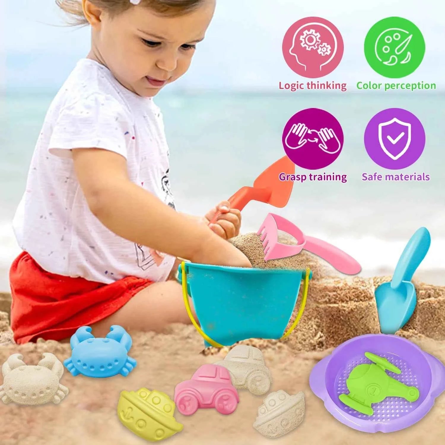 Baby Beach Toys Children Outdoor Summer Sand Play Set Infants Digging SandPlastic Shovels Buckets Water Play Beach Toys for Kids