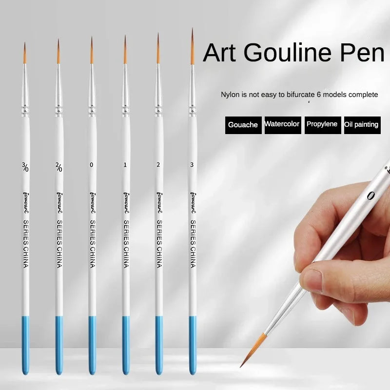 Artist Paint Brush 6 Pcs Set Thin Pen Extra Long Fine Point Liner Tip #000#00#0#1#2#3, Scale Models Nail Acrylic Oil Watercolor    Home Decor Supply | Online Retail | ShoreShopper.com