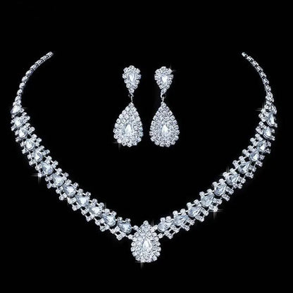 Luxurious Wedding Jewelry Sets for Bridal Bridesmaid Jewelery Drop Earring Necklace Austria Crystal Wholesale Gift    Home Decor Supply | Online Retail | ShoreShopper.com