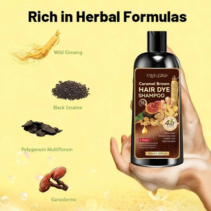Unisex adult 4-in-1 hair dye shampoo, hair dye shampoo foam, plant-based hair dye, easy to shampoo, cover gray hair - ShoreCo.Shop