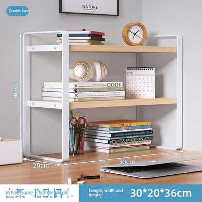 Shelf Desktop Storage  Bookshelf Student Desk Shelves Racks Office Computer Desk Tiered Cabinet Home Storage Holders Organizer    Home Decor Supply | Online Retail | ShoreShopper.com