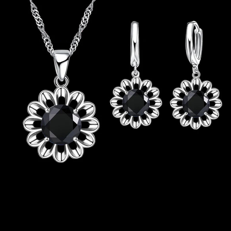 New Fashion Wedding Jewelry Set Women Top Quality 925 Sterling Silver Color Crystal Pendant Necklace Hoop Earring Big Promotion    Home Decor Supply | Online Retail | ShoreShopper.com