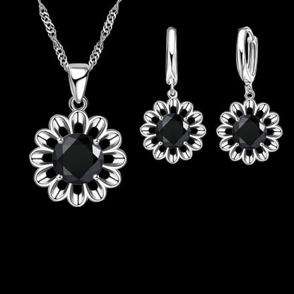 New Fashion Wedding Jewelry Set Women Top Quality 925 Sterling Silver Color Crystal Pendant Necklace Hoop Earring Big Promotion    Home Decor Supply | Online Retail | ShoreShopper.com