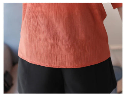 Women's Shirt Tops One-Shoulder Ruffles Short-sleeved Chiffon Blouse    Your Coastal Marketplace | Shoreshopper.com