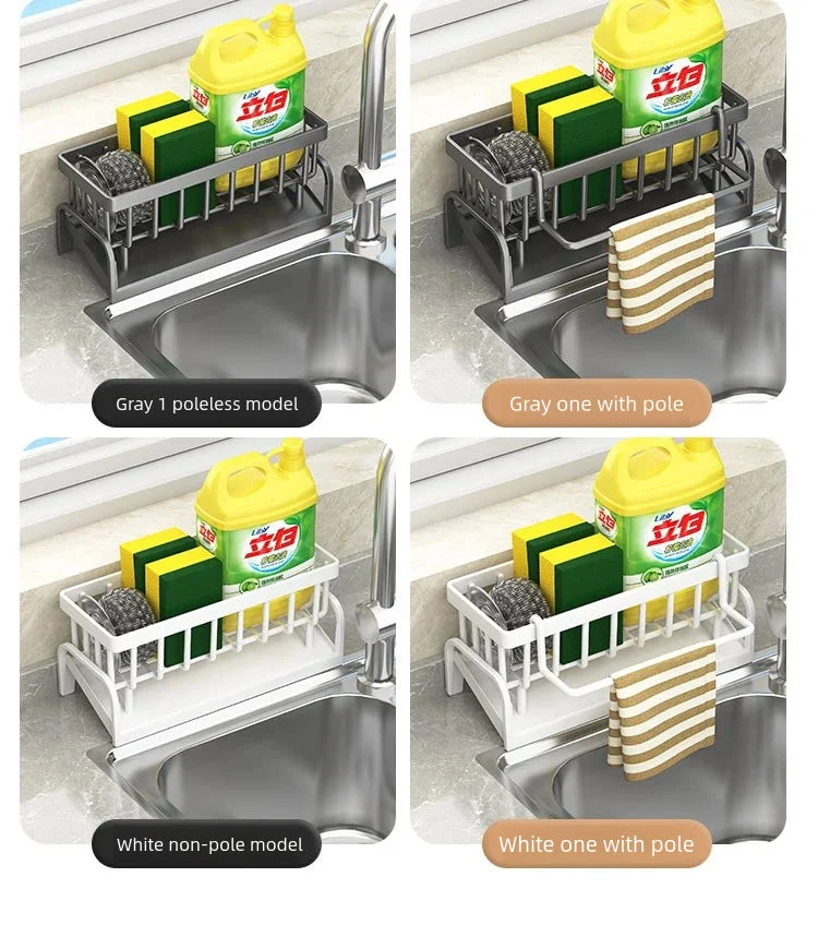Kitchen Spice Storage Shelf with Drainage Rack, Installation Sink Organizer, Tap-Mounted Shelf for Home Kitchen Accessories    Home Decor Supply | Online Retail | ShoreShopper.com