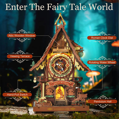 Robotime ROKR Cuckoo Clock Mechanical 3D Wooden Puzzle Christmas Cuckoo Clock Building Kit Holiday DIY Project for Teens Adults    Home Decor Supply | Online Retail | ShoreShopper.com