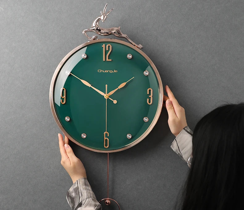 13 Inch Auspicious Deer Wall Clock Nordic Brief Design Living Room Decoration Kitchen Mute Clocks Art Wall Watch Home Decor NEW    Home Decor Supply | Online Retail | ShoreShopper.com