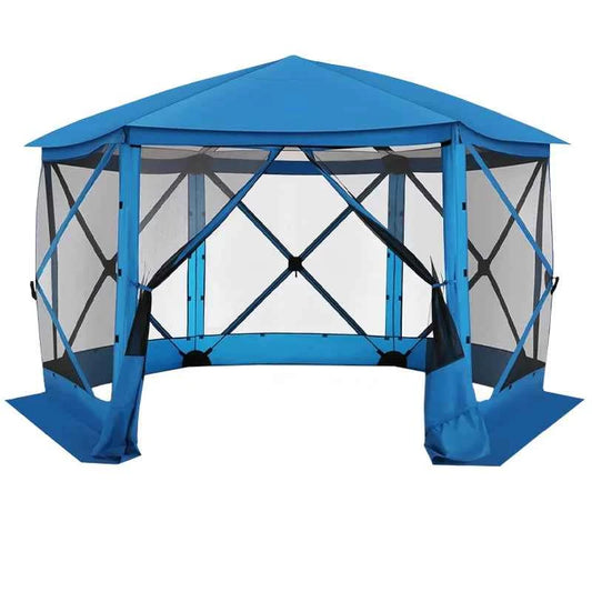 Outdoor Camping Hexagonal Automatic Canopy Dome Tent 2-4 Person Portable Gazebo Family Party Netting Proof Mosquito
