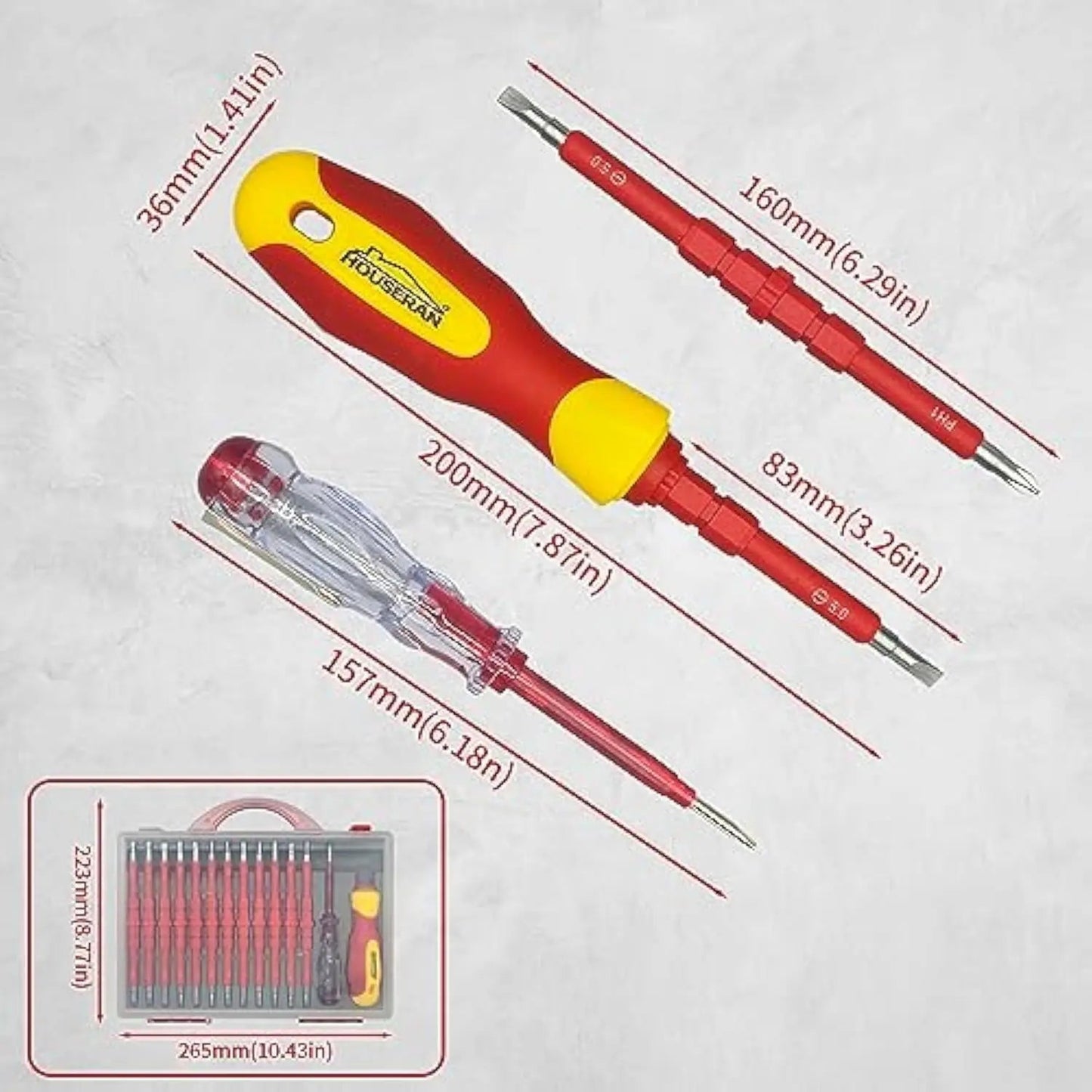 9714B 500V Insulated Screwdriver Set 12Pcs Double-Ended Insulated Screwdriver Tool with Non-Slip Handle All-in-One Prem    Home Decor Supply | Online Retail | ShoreShopper.com