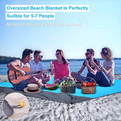 Beach Blanket Super Large 79 x 83 Inch Sandproof Waterproof Soft Comfortable Material Light Weight Portable for Beach Outdoor    Your Coastal Marketplace | Shoreshopper.com