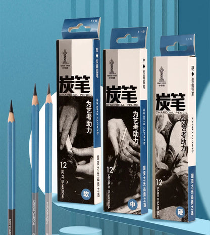 Master Specialized Sketch Charcoal,Hard, Neutral, Soft Refills,Drawing Pencils,Art Student Fine Arts Supplies 12 pcs Box TB-01    Home Decor Supply | Online Retail | ShoreShopper.com